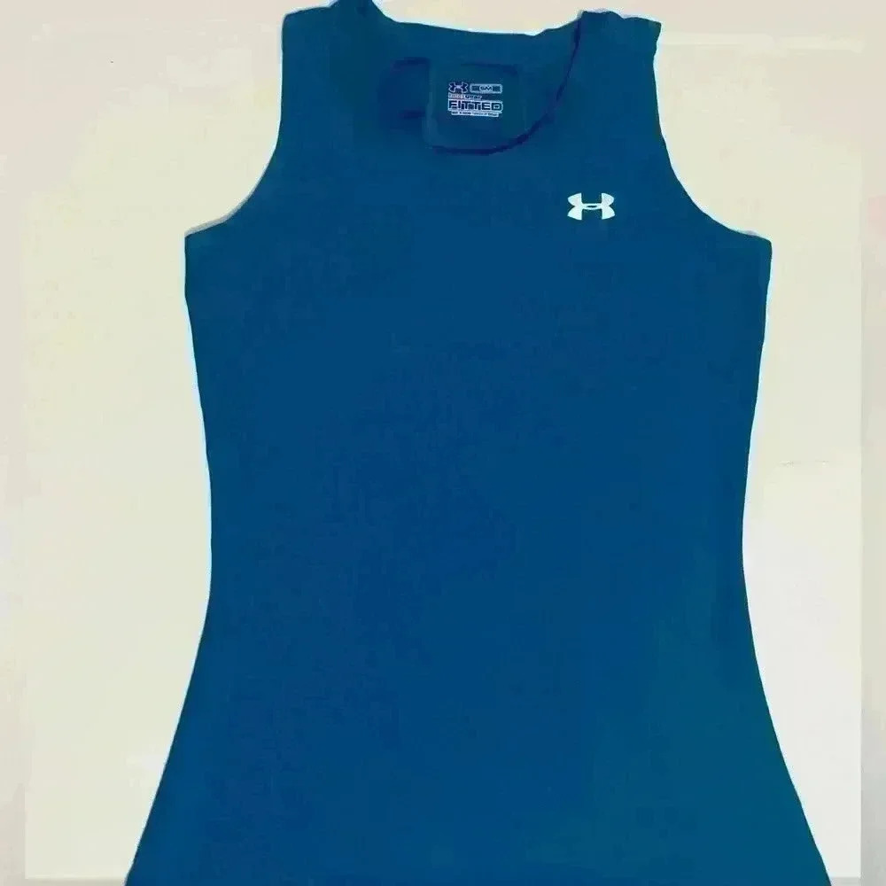 Under Armour HeatGear Racerback Athletic Tank Top Women’s Size Small, Royal Blue - Picture 3 of 8